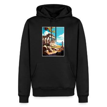 Athens Greece Decoration Vintage Travel Poster WPA - Men’s Premium Organic Hoodie - black - Front - Nico (187cm)