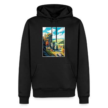 Mährischer Karst Tschechien Reiseplakat - Männer Premium Bio Hoodie - Schwarz - Vorne - Nico (187cm)
