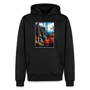 Bohême Suisse République tchèque Affiche de voyage - Sweat à capuche Premium bio Homme - noir - Devant - Nico (187cm)