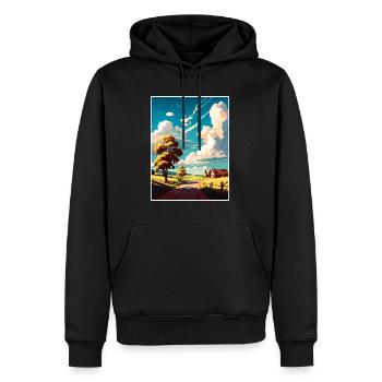 Skane Sweden Vintage Travel Poster WPA Souvenir - Men’s Premium Organic Hoodie - black - Front - Nico (187cm)