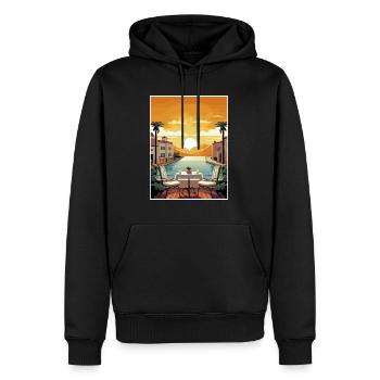 Malaga Espagne Vintage voyage affiche WPA Souvenir - Sweat à capuche Premium bio Homme - noir - Devant - Nico (187cm)