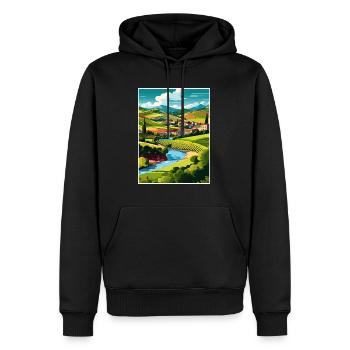 Vallée du Douro Portugal Vintage Travel Poster WPA - Sweat à capuche Premium bio Homme - noir - Devant - Nico (187cm)