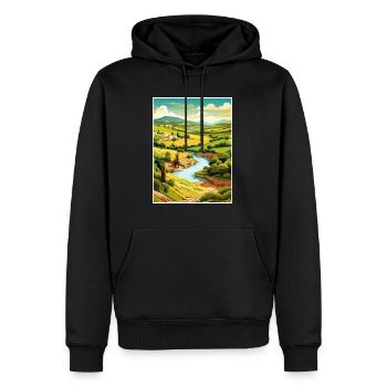Vallée du Douro Portugal Vintage Travel Poster WPA - Sweat à capuche Premium bio Homme - noir - Devant - Nico (187cm)
