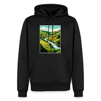 Vallée du Douro Portugal Vintage Travel Poster WPA - Sweat à capuche Premium bio Homme - noir - Devant - Nico (187cm)