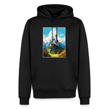 Château de Neuschwanstein Allemagne affiche de voyage - Sweat à capuche Premium bio Homme - noir - Devant - Nico (187cm)