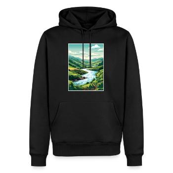 Vallée du Douro Portugal Vintage Travel Poster WPA - Sweat à capuche Premium bio Homme - noir - Devant - Nico (187cm)