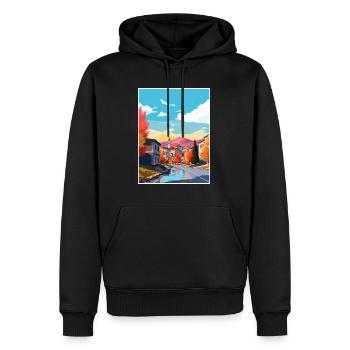 Sarajevo Bosnie-Herzégovine chambre affiche de voyage - Sweat à capuche Premium bio Homme - noir - Devant - Nico (187cm)