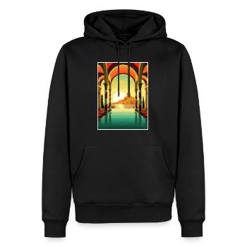 Sicile Italie Décoration Vintage Voyage Affiche WPA - Sweat à capuche Premium bio Homme - noir - Devant - Nico (187cm)