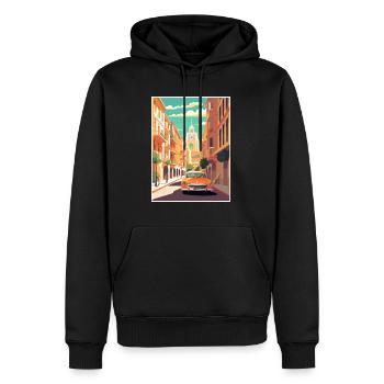 Valencia Spanien Vintage Reiseposter WPA Souvenir - Männer Premium Bio Hoodie - Schwarz - Vorne - Nico (187cm)