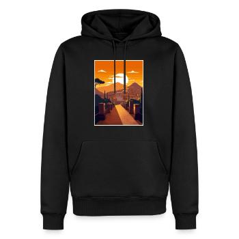 Pompéi Italie Décoration Vintage Voyage Affiche WPA - Sweat à capuche Premium bio Homme - noir - Devant - Nico (187cm)