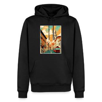 Pamplona Spanien Vintage Reiseposter WPA Souvenir - Männer Premium Bio Hoodie - Schwarz - Vorne - Nico (187cm)