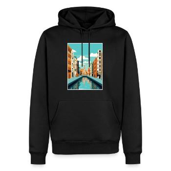 Bilbao Spanien Vintage Reiseposter WPA Souvenir - Männer Premium Bio Hoodie - Schwarz - Vorne - Nico (187cm)