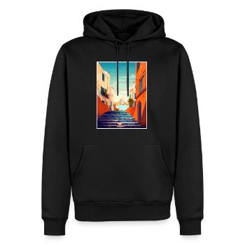 Naples Italie Décoration Vintage Voyage Affiche WPA - Sweat à capuche Premium bio Homme - noir - Devant - Nico (187cm)