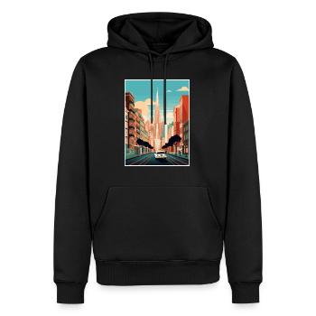 Buenos Aires Argentine Vintage voyage affiche WPA - Sweat à capuche Premium bio Homme - noir - Devant - Nico (187cm)