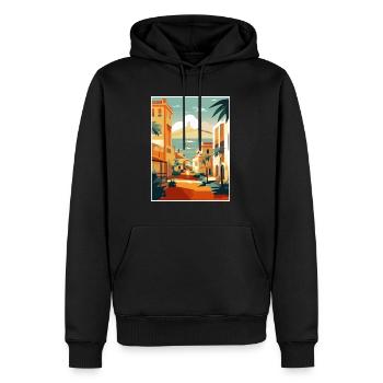 Îles Canaries Espagne Vintage voyage affiche WPA Art - Sweat à capuche Premium bio Homme - noir - Devant - Nico (187cm)