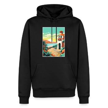 Costa Brava Spanien Vintage Reiseposter Souvenir - Männer Premium Bio Hoodie - Schwarz - Vorne - Nico (187cm)