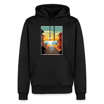 Naples Italie Décoration Vintage Voyage Affiche WPA - Sweat à capuche Premium bio Homme - noir - Devant - Nico (187cm)