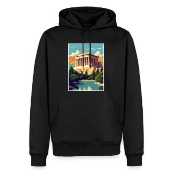 Athens Greece Decoration Vintage Travel Poster WPA - Men’s Premium Organic Hoodie - black - Front - Nico (187cm)