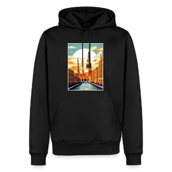 Saragosse Espagne Vintage voyage affiche WPA Souvenir - Sweat à capuche Premium bio Homme - noir - Devant - Nico (187cm)