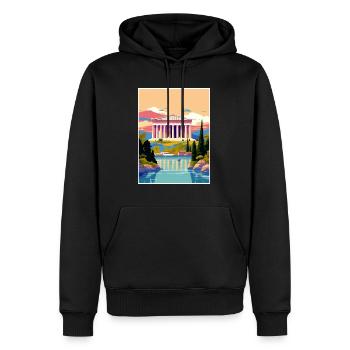 Athens Greece Decoration Vintage Travel Poster WPA - Men’s Premium Organic Hoodie - black - Front - Nico (187cm)