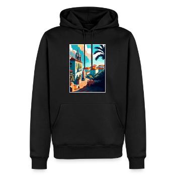 Sintra Portugal Vintage voyage affiche WPA Souvenir - Sweat à capuche Premium bio Homme - noir - Devant - Nico (187cm)