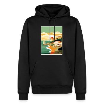 Costa De La Luz Espagne Vintage Voyage Poster WPA - Sweat à capuche Premium bio Homme - noir - Devant - Nico (187cm)