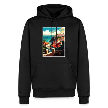 São Miguel Portugal Vintage Reiseposter Souvenir - Männer Premium Bio Hoodie - Schwarz - Vorne - Nico (187cm)
