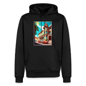 Maranello Italie Vintage voyage affiche WPA Souvenir - Sweat à capuche Premium bio Homme - noir - Devant - Nico (187cm)
