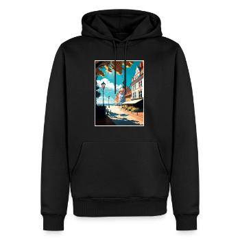 Sopot Polen Vintage Reiseposter WPA Souvenir - Männer Premium Bio Hoodie - Schwarz - Vorne - Nico (187cm)