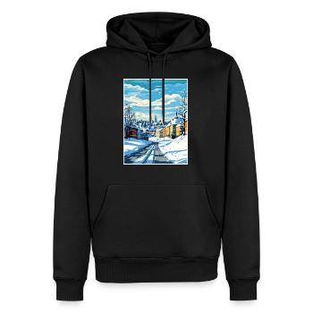 Lahti Finlande Vintage voyage affiche WPA Souvenir - Sweat à capuche Premium bio Homme - noir - Devant - Nico (187cm)