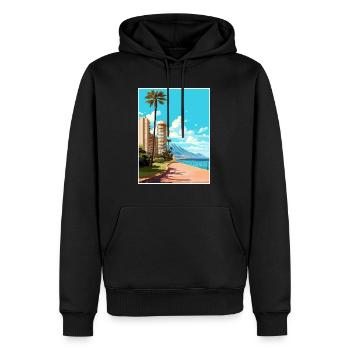 Alicante Espagne Vintage voyage affiche WPA Souvenir - Sweat à capuche Premium bio Homme - noir - Devant - Nico (187cm)