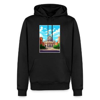 Vatikan Italien Dekoration Vintage Reiseposter WPA - Männer Premium Bio Hoodie - Schwarz - Vorne - Nico (187cm)