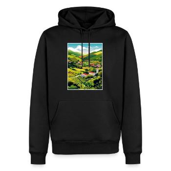 Vallée du Douro Portugal Vintage Travel Poster WPA - Sweat à capuche Premium bio Homme - noir - Devant - Nico (187cm)