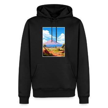 Parc national du Teide Espagne Affiche de voyage Vintage - Sweat à capuche Premium bio Homme - noir - Devant - Nico (187cm)