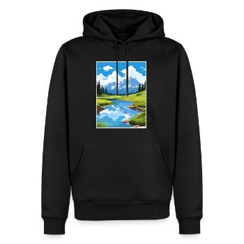 Nationalpark Aiguestortes Estany de Sant Maurici - Männer Premium Bio Hoodie - Schwarz - Vorne - Nico (187cm)