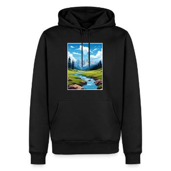 Nationalpark Aiguestortes Estany de Sant Maurici - Männer Premium Bio Hoodie - Schwarz - Vorne - Nico (187cm)