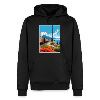 Orient Express Europa Deko Vintage Reiseposter - Männer Premium Bio Hoodie - Schwarz - Vorne - Nico (187cm)