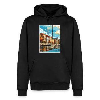 Kuopio Finnland Vintage Reiseposter WPA Souvenir - Männer Premium Bio Hoodie - Schwarz - Vorne - Nico (187cm)
