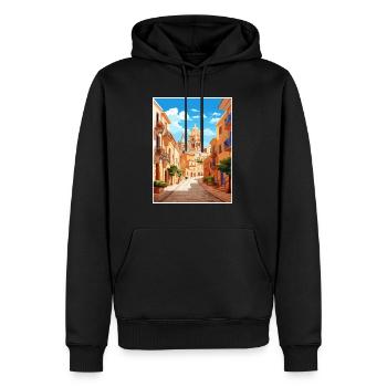 Alicante Espagne affiche de voyage vintage WPA Souvenir - Sweat à capuche Premium bio Homme - noir - Devant - Nico (187cm)