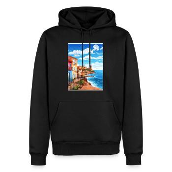 Asturies Espagne affiche de voyage vintage WPA Souvenir - Sweat à capuche Premium bio Homme - noir - Devant - Nico (187cm)