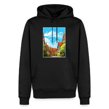 Nuremberg décoration Allemagne Vintage affiche de voyage - Sweat à capuche Premium bio Homme - noir - Devant - Nico (187cm)