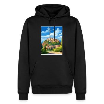 Alhambra Spanien Vintage Reiseposter WPA Souvenir - Männer Premium Bio Hoodie - Schwarz - Vorne - Nico (187cm)