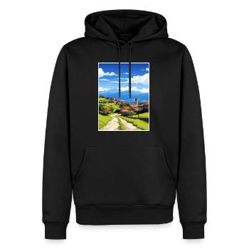Baskenland Spanien Vintage Reiseplakat WPA Art - Männer Premium Bio Hoodie - Schwarz - Vorne - Nico (187cm)