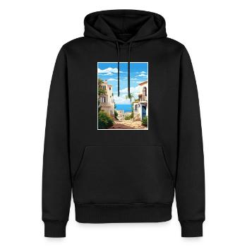 Almeria Spanien Vintage Reiseposter WPA Souvenir - Männer Premium Bio Hoodie - Schwarz - Vorne - Nico (187cm)
