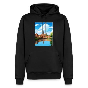 Amiens Frankreich Vintage Reiseplakat WPA Souvenir - Männer Premium Bio Hoodie - Schwarz - Vorne - Nico (187cm)