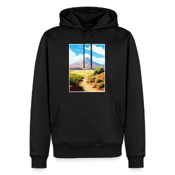 Parc national du Teide Espagne Affiche de voyage vintage - Sweat à capuche Premium bio Homme - noir - Devant - Nico (187cm)