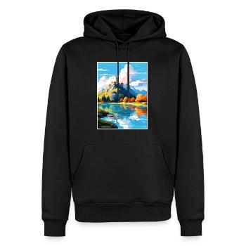 Bled Castle Slowenien Vintage Reiseplakat WPA Art - Männer Premium Bio Hoodie - Schwarz - Vorne - Nico (187cm)