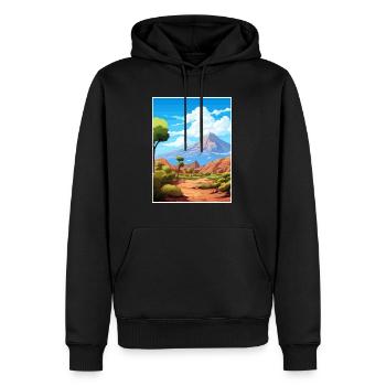 Parc national du Teide Espagne Affiche de voyage vintage - Sweat à capuche Premium bio Homme - noir - Devant - Nico (187cm)