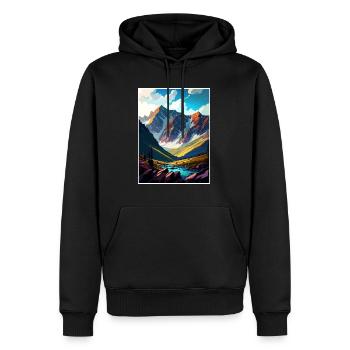 Berge Polen Vintage Reise Poster WPA - Männer Premium Bio Hoodie - Schwarz - Vorne - Nico (187cm)