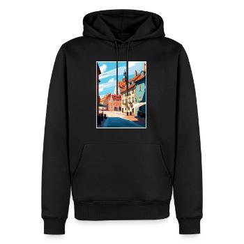 Olsztyn Polen Vintage Reiseposter WPA Souvenir - Männer Premium Bio Hoodie - Schwarz - Vorne - Nico (187cm)